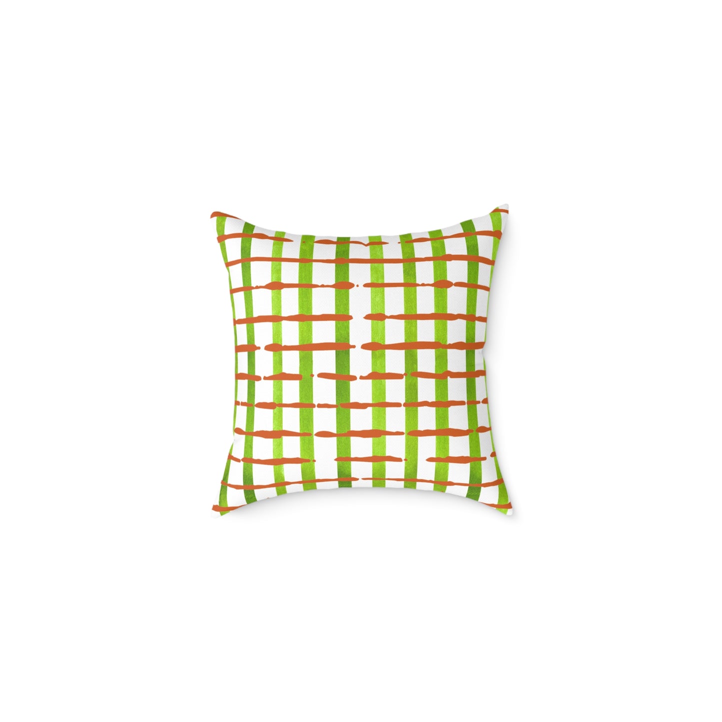 Fresh streaks and sweet stripes square canvas poly pillow, 16" x 16"
