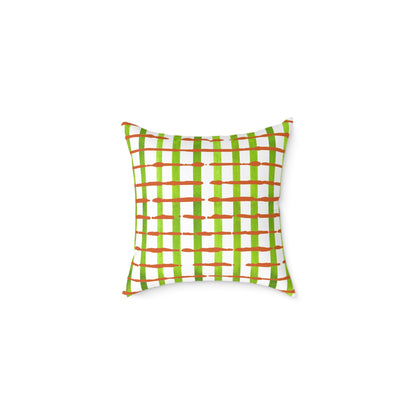 Fresh streaks and sweet stripes square canvas poly pillow, 16" x 16"