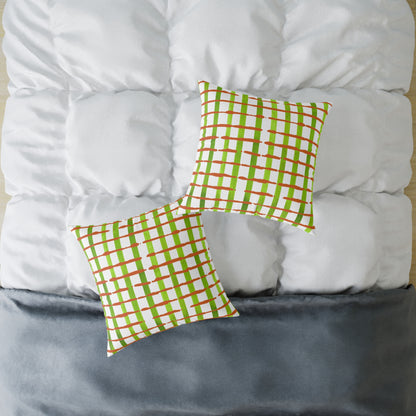 Fresh streaks and sweet stripes square canvas poly pillow, 16" x 16"