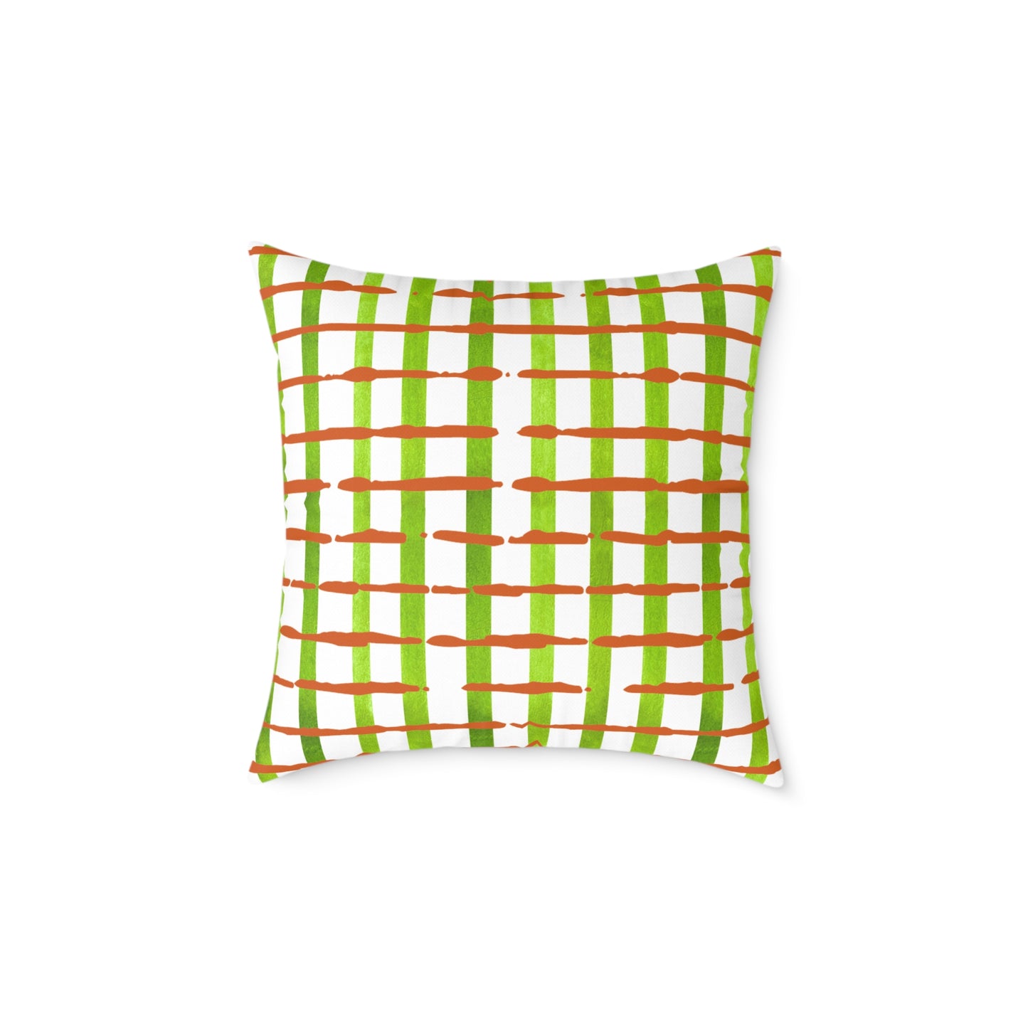 Fresh streaks and sweet stripes square canvas poly pillow, 16" x 16"