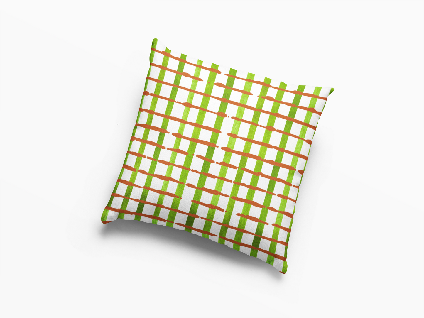 Fresh streaks and sweet stripes square canvas poly pillow, 16" x 16"