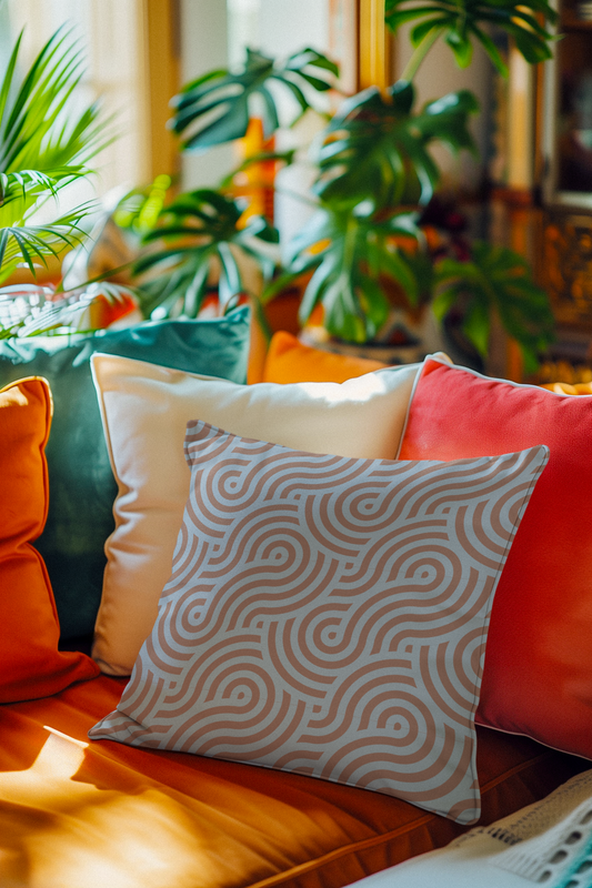 Sophisticated Figure 8  Pattern Square Pillow, 3 sizes