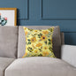 Yellow Flowers and Dots Canvas Pillow, 5 sizes