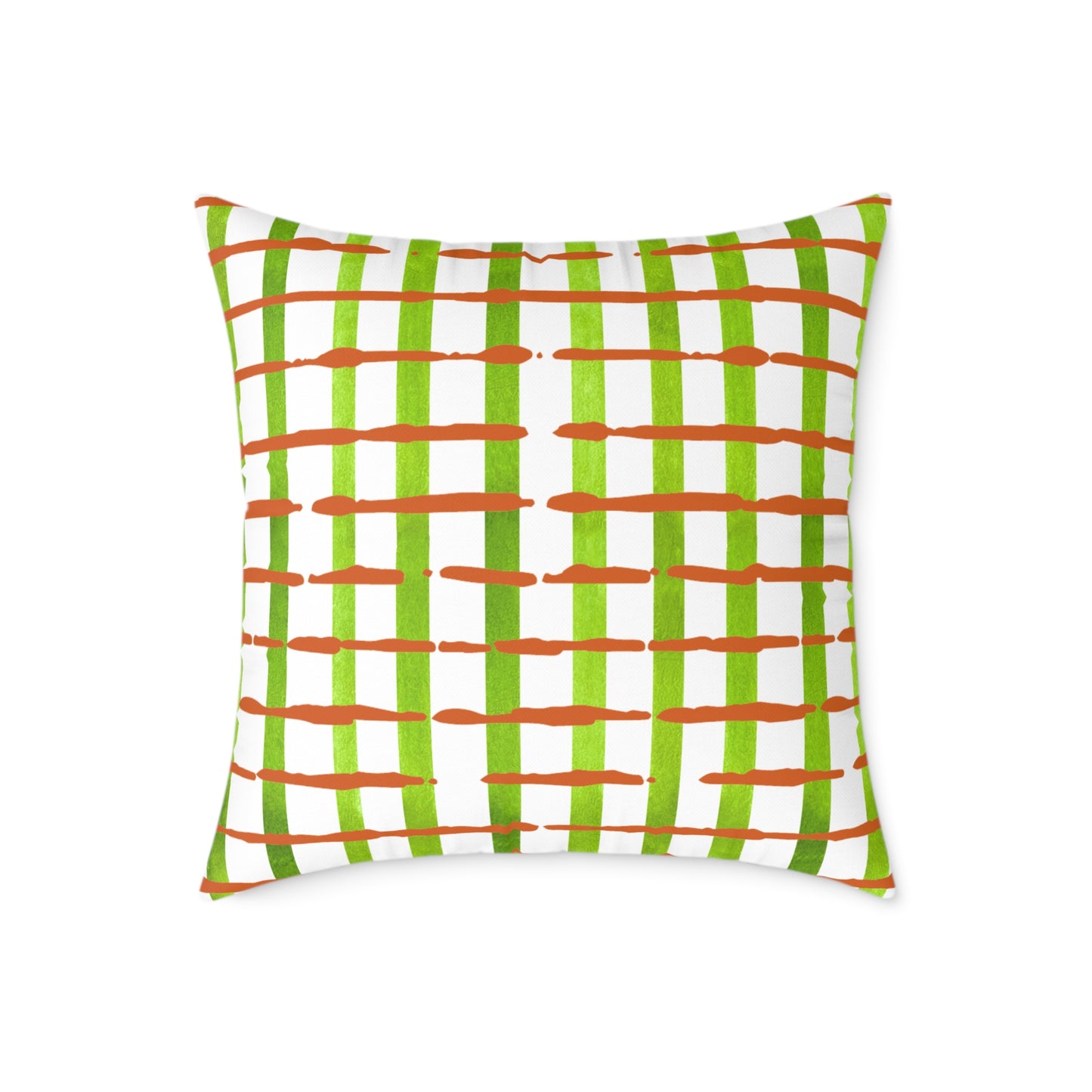 Fresh streaks and sweet stripes square canvas poly pillow, 16" x 16"
