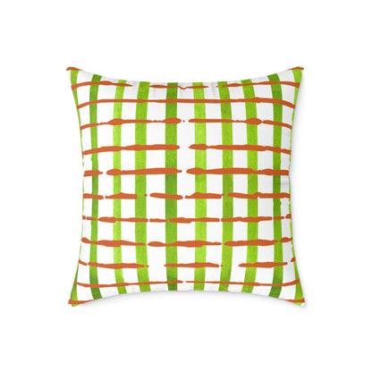 Fresh streaks and sweet stripes square canvas poly pillow, 16" x 16"